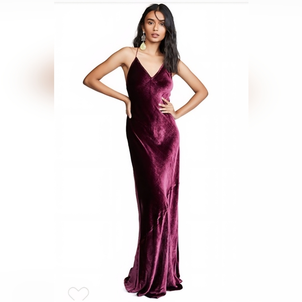 Cami NYC Serena Silk Velvet Slip Dress Low Back Large